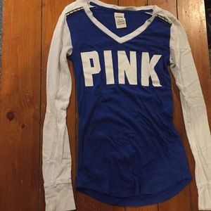 Pink Long Sleeve V-Neck